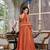 Orange cp vichitra embroidered suit set