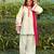 Off white cotton kurti patiala gharara set with chinnon dupatta