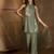 Pista green chinnon embroidered kurti palazzo set