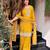 Yellow pure kajo silk blend suit set with nazmin dupatta