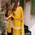 Yellow pure kajo silk blend suit set with nazmin dupatta