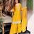 Yellow pure kajo silk blend suit set with nazmin dupatta