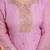 Pink embroidered crunchy silk blend short kurti palazzo set