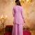 Pink embroidered crunchy silk blend short kurti palazzo set