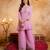 Pink embroidered crunchy silk blend short kurti palazzo set