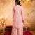 Pink embroidered kurta palazzo set with dupatta