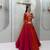 red cotton plain mirror work circular lehenga Lehenga Choli for Navratri