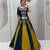navy blue cotton plain mirror work circular lehenga Lehenga Choli for Navratri