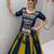 navy blue cotton plain mirror work circular lehenga Lehenga Choli for Navratri
