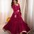 dark wine rayon plain gota patti circular lehenga Lehenga Choli for Navratri