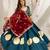 teal rayon printed gota patti circular lehenga Lehenga Choli for Navratri - full stitched free size