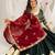 dark green rayon printed gota patti circular lehenga Lehenga Choli for Navratri - full stitched free size