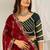 dark green rayon printed gota patti circular lehenga Lehenga Choli for Navratri - full stitched free size