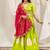 parrot green rayon printed gota patti circular lehenga Lehenga Choli for Navratri - full stitched free size
