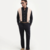 Men's Plain Black Casual Wear Spread Collar Shirt