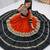 black cotton-poly printed mirror work circular lehenga Lehenga Choli for Navratri