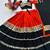black cotton-poly printed mirror work circular lehenga Lehenga Choli for Navratri