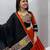 black cotton-poly printed mirror work circular lehenga Lehenga Choli for Navratri