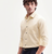 Men's Plain Cream Color Spread Collar Cotton Blended Casual Wear Shirt