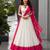 white cotton-poly plain mirror work circular lehenga Lehenga Choli for Navratri