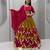 dark mustard rayon printed mirror work circular lehenga Lehenga Choli for Navratri