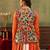 orange rayon plain mirror work a line lehenga Lehenga Choli for Navratri - full stitched free size