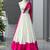 white cotton-poly plain mirror work circular lehenga Lehenga Choli for Navratri