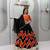 black cotton-poly printed mirror work circular lehenga Lehenga Choli for Navratri