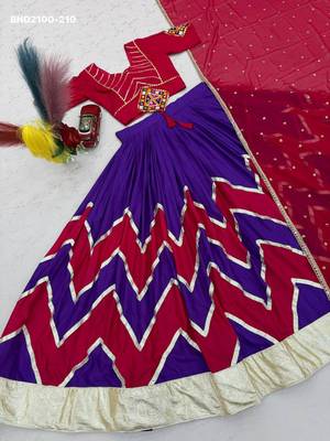 purple cotton-poly printed zari work circular lehenga Lehenga Choli for Navratri 3