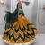 yellow cotton-poly printed mirror work circular lehenga Lehenga Choli for Navratri