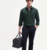 Men's Plain Dark Green Spread Collar Cotton Blended Casual Wear Shirt
