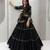 black cotton-poly plain mirror work circular lehenga Lehenga Choli for Navratri