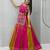 pink silk blend plain thread work circular lehenga Lehenga Choli for Navratri