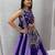 purple silk blend plain thread work circular lehenga Lehenga Choli for Navratri