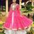 pink cotton-poly plain bandhej circular lehenga Lehenga Choli for Navratri- free size