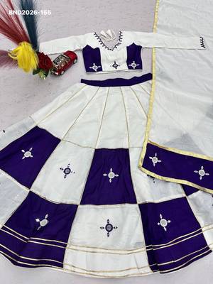 multicolor cotton-poly embroidered mirror work circular lehenga Lehenga Choli for Navratri 2