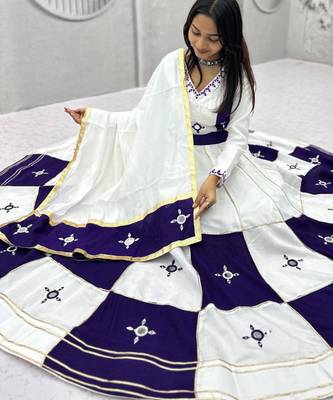 multicolor cotton-poly embroidered mirror work circular lehenga Lehenga Choli for Navratri 4