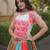multicolor cotton-poly printed mirror work circular lehenga Lehenga Choli for Navratri