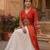 white rayon plain patch work a line lehenga Lehenga Choli for Navratri