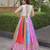 multicolor cotton-poly printed mirror work circular lehenga Lehenga Choli for Navratri
