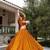 mustard georgette printed bandhej circular lehenga Lehenga Choli for Navratri