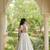 white cotton-poly plain thread work circular lehenga Lehenga Choli for Navratri