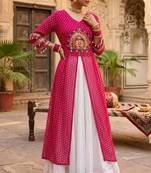 white rayon plain patch work a line lehenga Lehenga Choli for Navratri