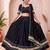 Navratri Black Cotton Poly Plain Lehenga Choli