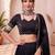 Navratri Black Cotton Poly Plain Lehenga Choli