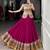 dark magenta rayon printed floral print circular lehenga Lehenga Choli for Navratri