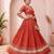 Navratri Orange Cotton Poly Plain Lehenga Choli