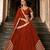 Navratri Orange Silk Blend Plain Lehenga Choli