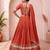 Navratri Orange Cotton Poly Plain Lehenga Choli