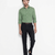 Men's Plain Green Spread Collar Cotton Blended Casual Wear Shirt
